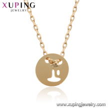 44937 Xuping 18k позолоченный простой стиль женщин мода ожерелье